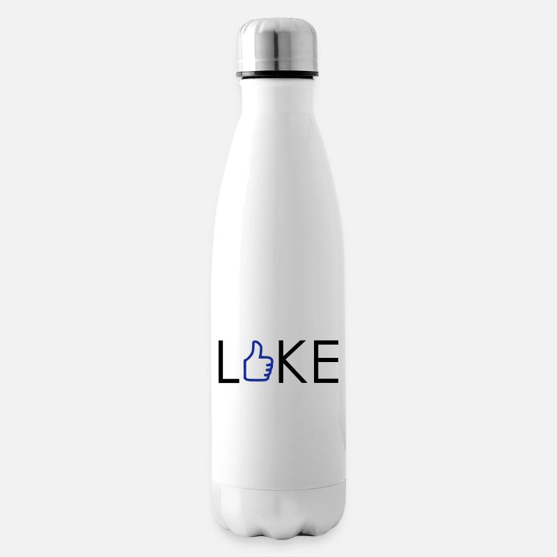 J'aime - J'aime - pouces vers le haut - Bouteille isotherme - blanc