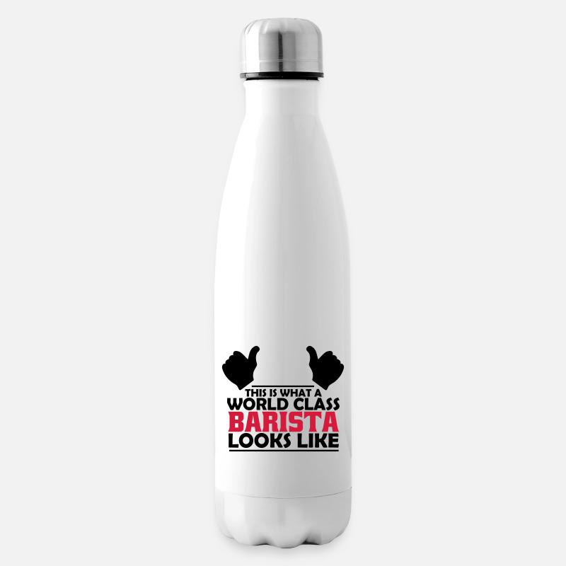 world class barista - Insulated Water Bottle - white
