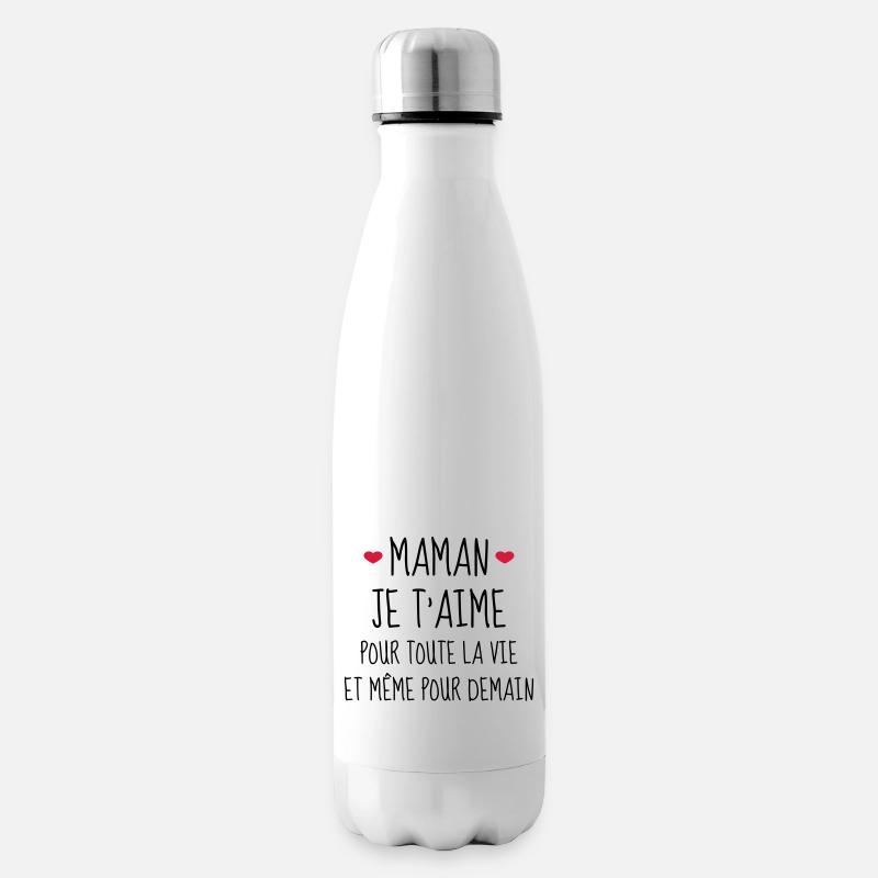 Maman je t'aime - Mère - Bébé - Naissance - Amour - Bouteille isotherme - blanc