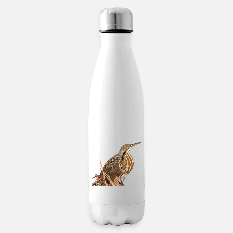 Lentiginous Bittern - Insulated Water Bottle - white