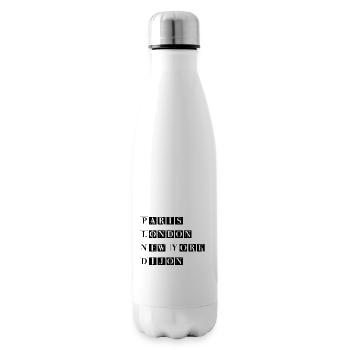 Paris London New York Dijon - Insulated Water Bottle - white - Right