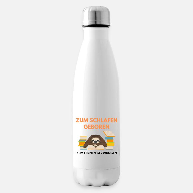 Schlafen und Lernen - Isolierflasche - Weiß