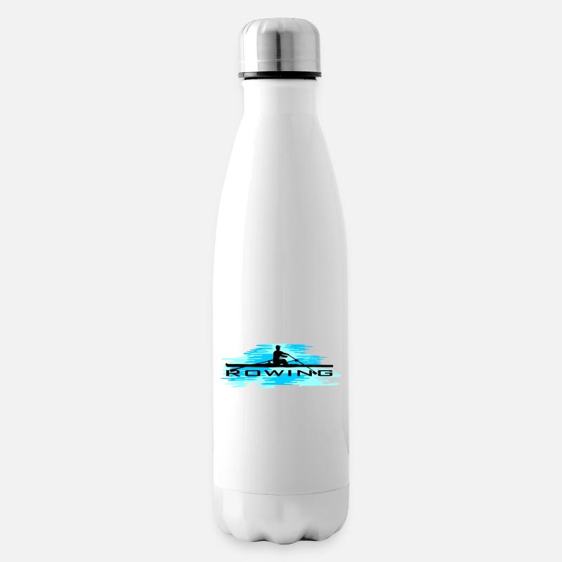 Aviron, rameur et eau - Bouteille isotherme - blanc