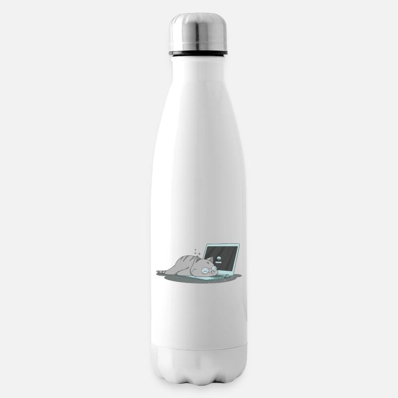 Sleeping cat home office - Bouteille isotherme - blanc