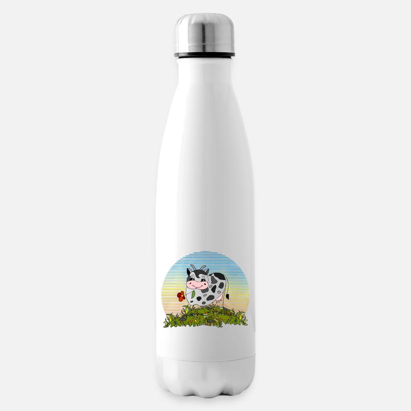 Kuh - Isolierflasche - Weiß