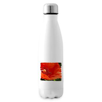 Wild bee feasts on poppy blossom - Insulated Water Bottle - white - Right
