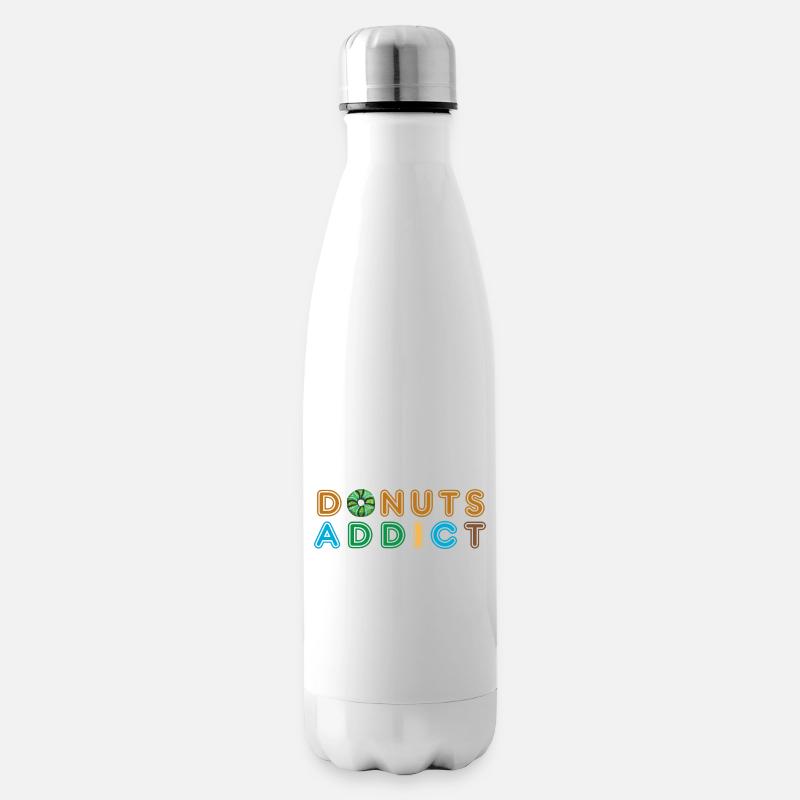Donuts addict green choco - Bouteille isotherme - blanc