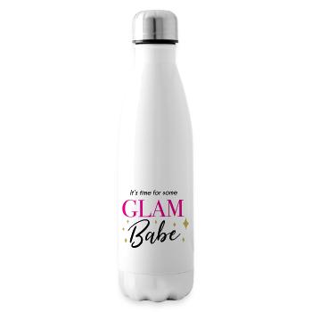 It' time for some glam babe - Makeup Spruch - Insulated Water Bottle - white - Right
