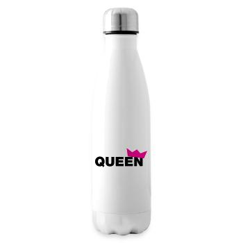 Queen Typo mit Krone / 2 Farben - Isolierflasche - Weiß - Rechts