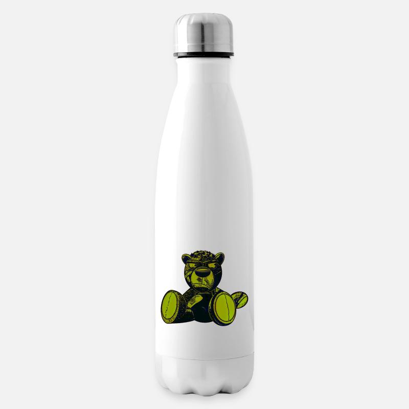 Effrayant Teddy Vert - Bouteille isotherme - blanc