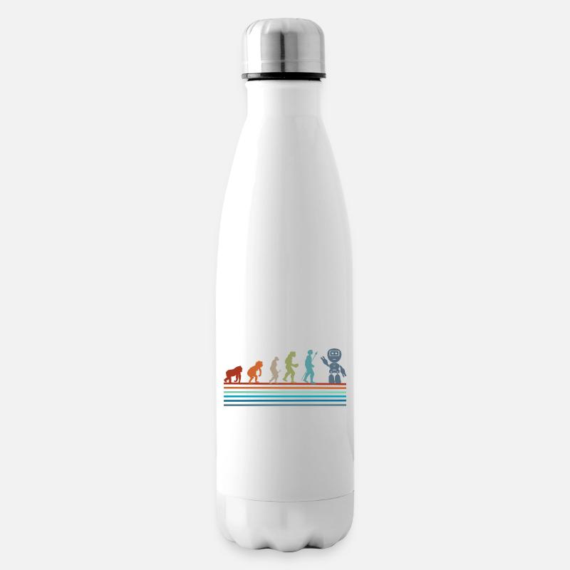Retro Vintage Roboter Evolution - Isolierflasche - Weiß