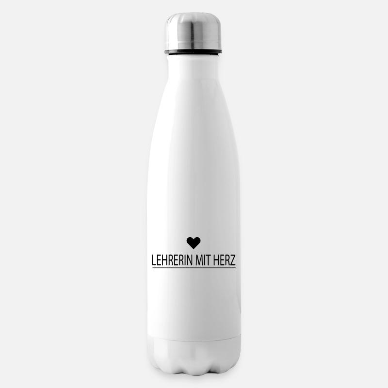 Lehrerin mit Herz - personalisierbar - Isolierflasche - Weiß