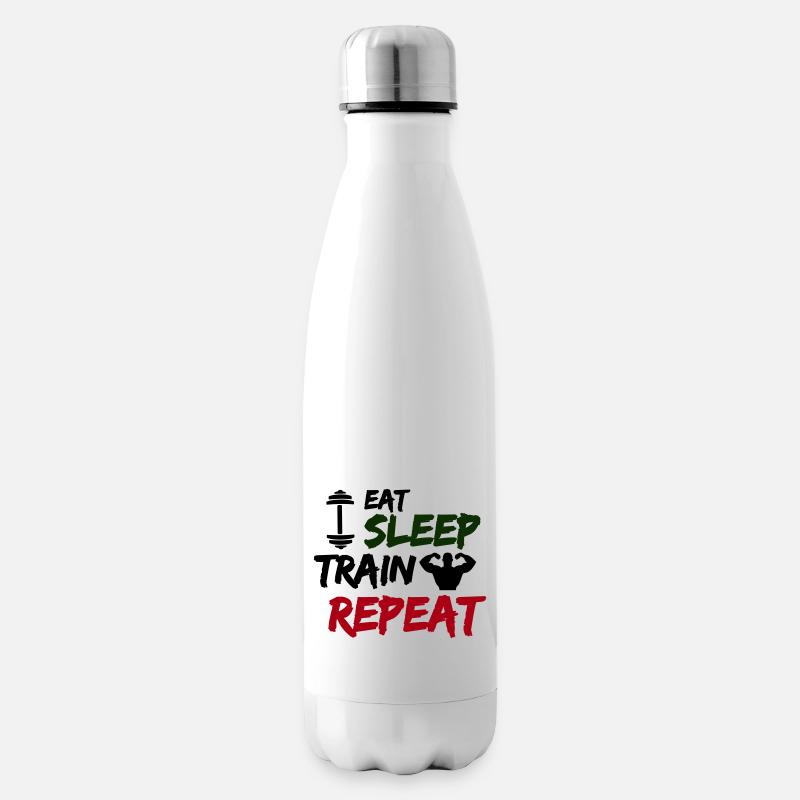 eat sleep train repeat - Isolierflasche - Weiß
