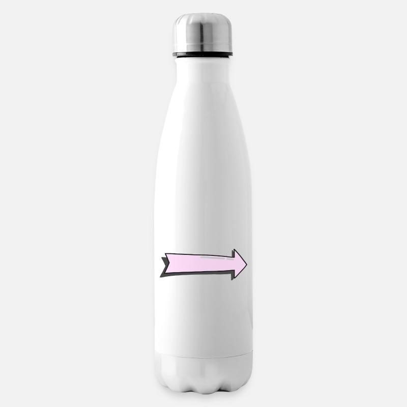 rosa Pfeil mit Schatten - Isolierflasche - Weiß