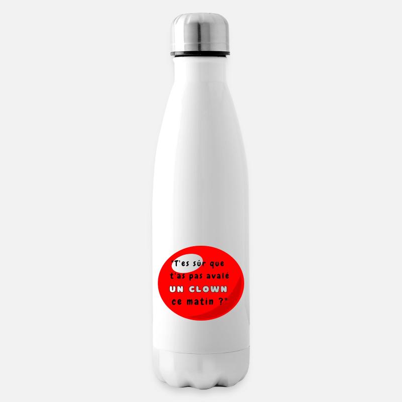 Funny Expression Clown Nose - Insulated Water Bottle - white