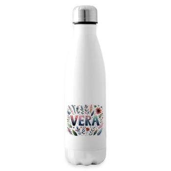 Vera Surname First name Watercolor - Insulated Water Bottle - white - Right