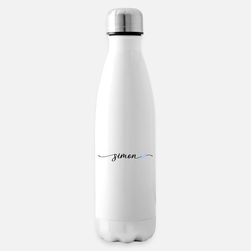 Simon Name Kalligrafie Schrift - Isolierflasche - Weiß