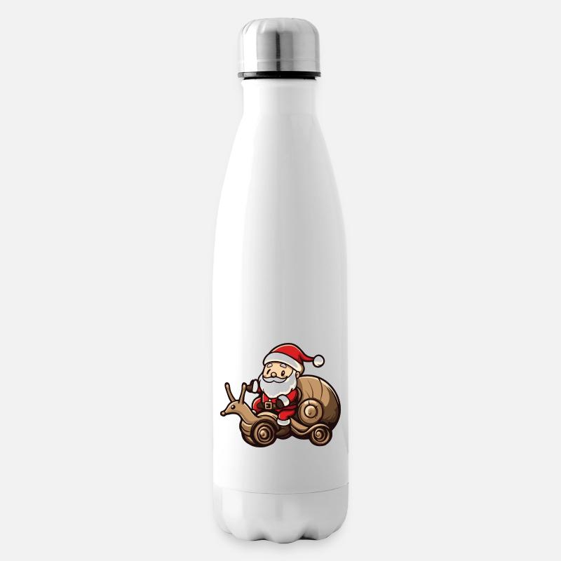 Schnecke Weihnachtsmann Cartoon - Isolierflasche - Weiß