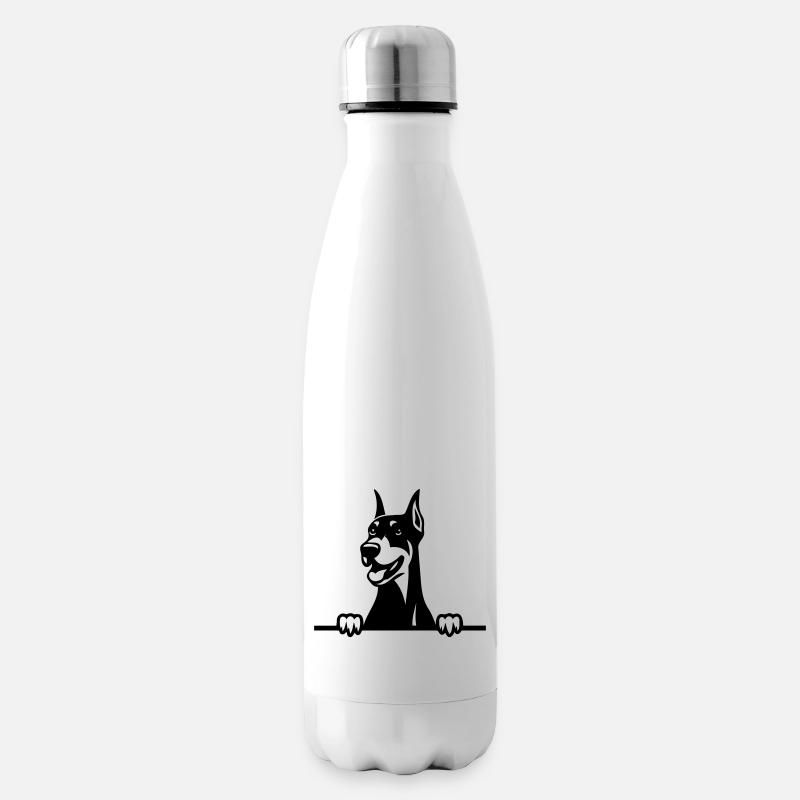 Doberman Pinscher - Isolierflasche - Weiß