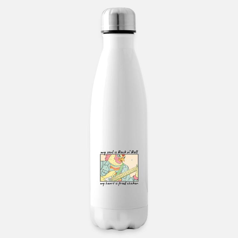 mon âme est Rock n Roll - Bouteille isotherme - blanc