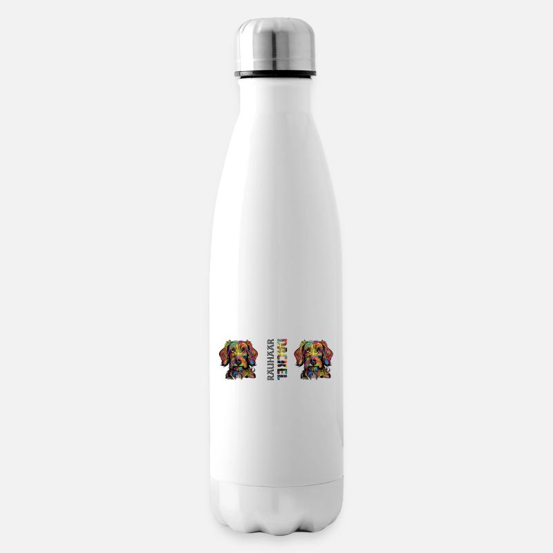 Teckel à poil dur - Bouteille isotherme - blanc