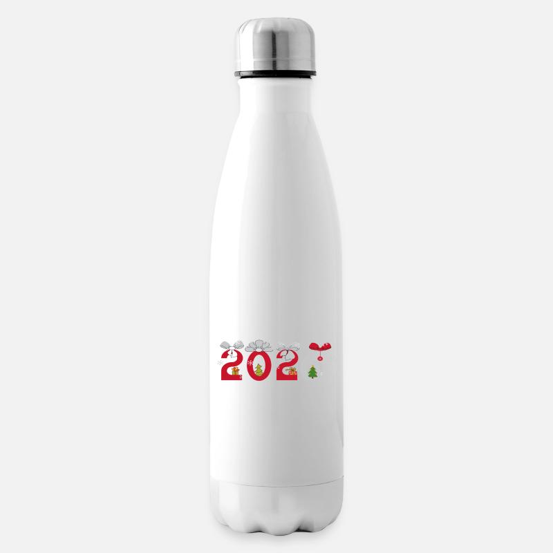 Neujahr 2026 - Isolierflasche - Weiß