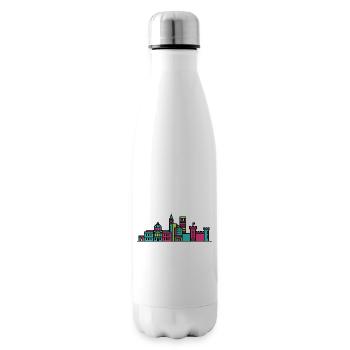 Nottingham City Skyline Old Market Square Art - Insulated Water Bottle - white - Right