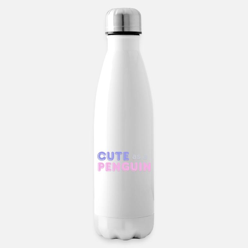 Cute as a Penguin - Insulated Water Bottle - white