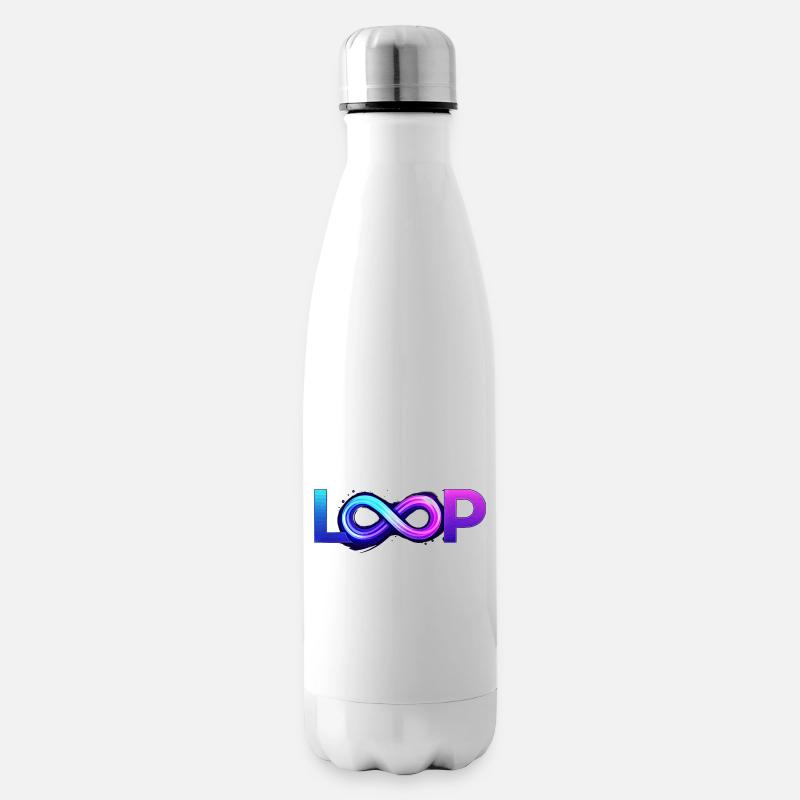 Neon Loop Infinity - Insulated Water Bottle - white