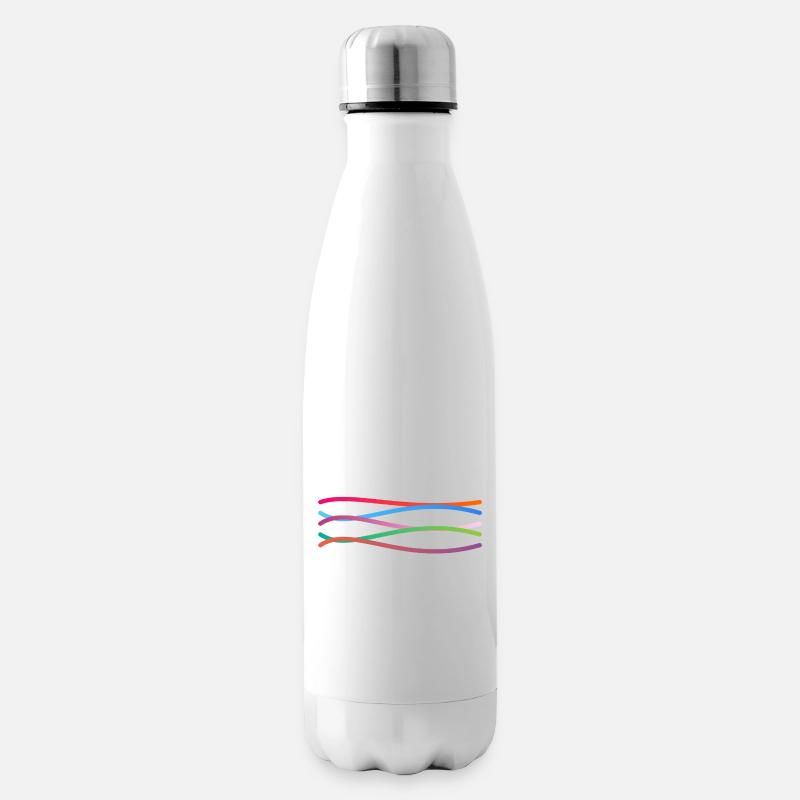 Bunte Wellenbänder  - Isolierflasche - Weiß