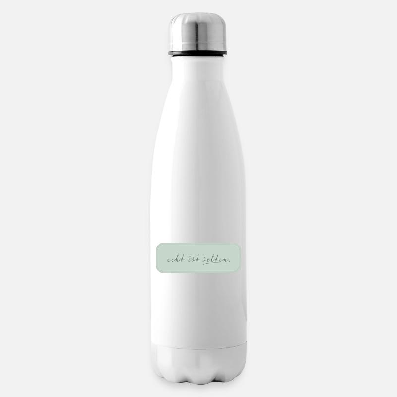 echt ist selten – minimalistische Typografie - Isolierflasche - Weiß