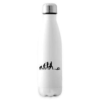 evolution entwicklung geboren zum schwimmen logo s - Isolierflasche - Weiß - Rechts