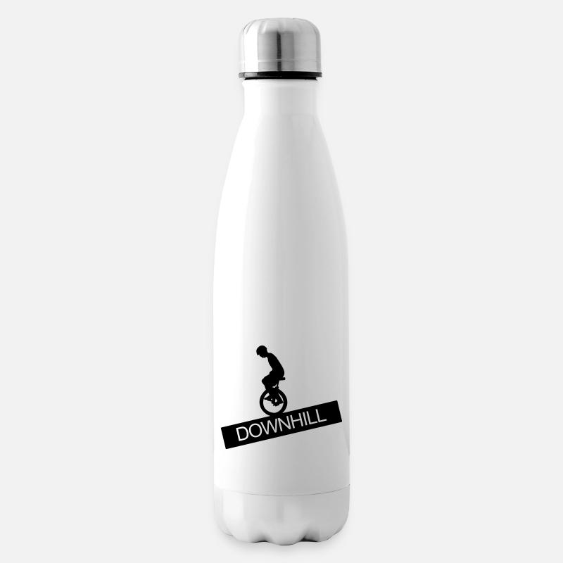 Monocycle, Downhill, A, roue,cavalier de monocycle - Bouteille isotherme - blanc