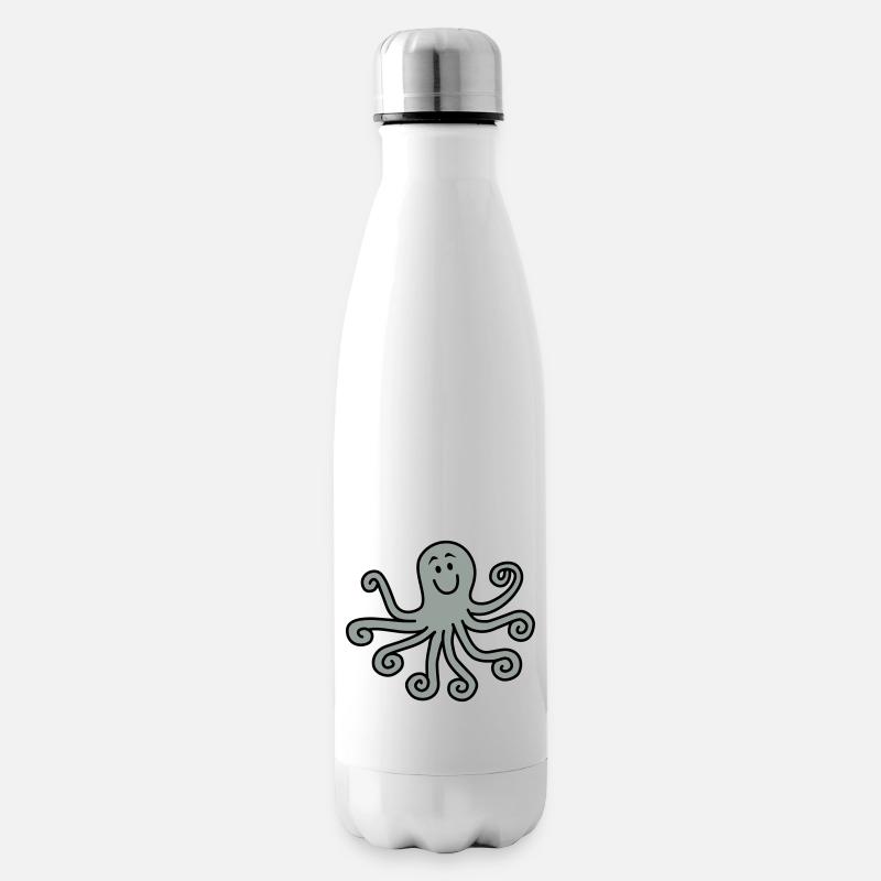 Krake - Isolierflasche - Weiß