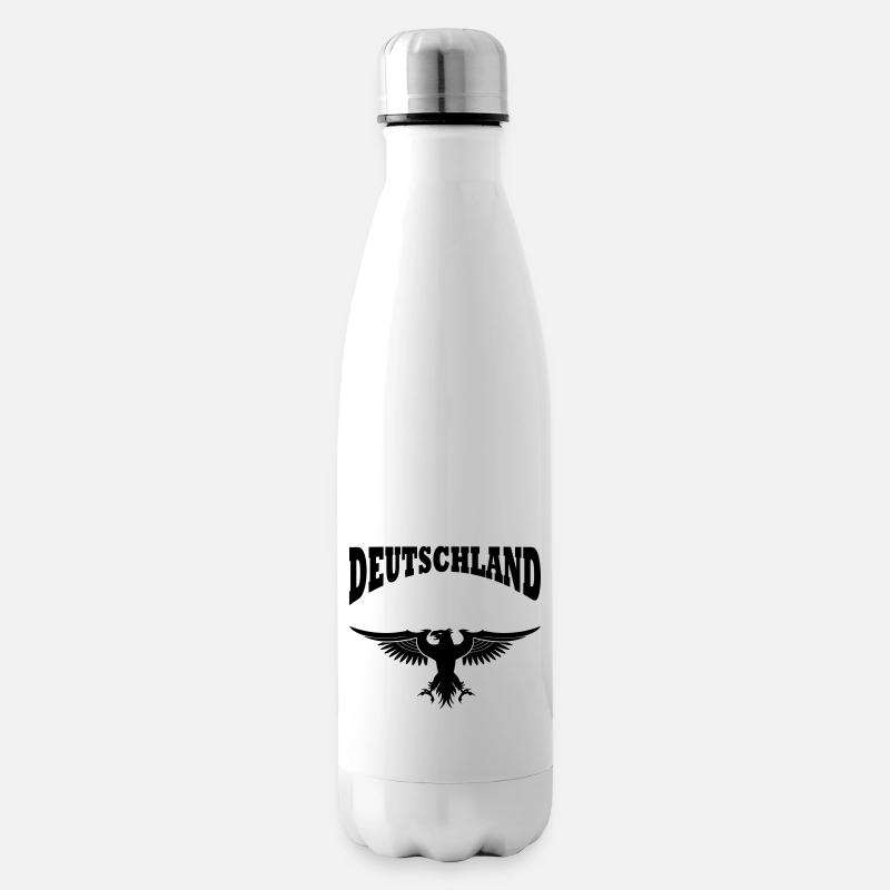Deutschland + Adler - Isolierflasche - Weiß