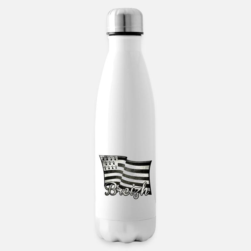 Bretagne Breizh drapeau 2 - Bouteille isotherme - blanc