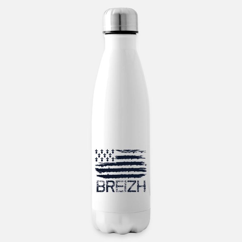 Breizh Flagge - Isolierflasche - Weiß