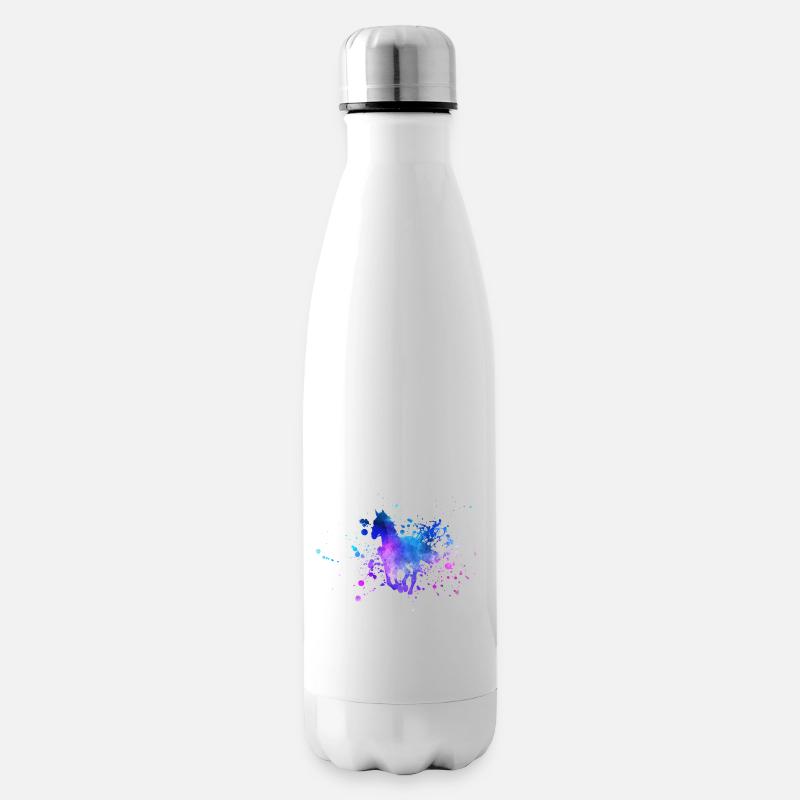 Pferde Silhouette Aquarell - Isolierflasche - Weiß