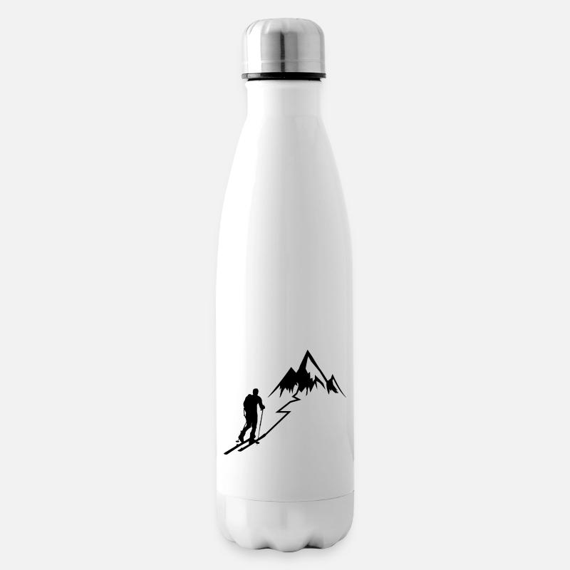 Tourenski Geschenk Ski Touren Geschenkidee Berg - Isolierflasche - Weiß