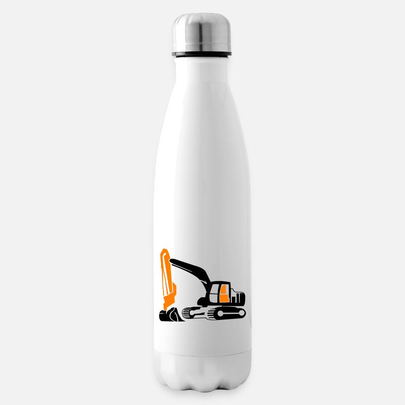 Bagger - Isolierflasche - Weiß