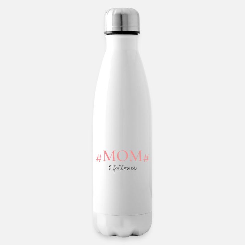 #MOM# - FIVE FOLLOWER! personalisierbar - Isolierflasche - Weiß