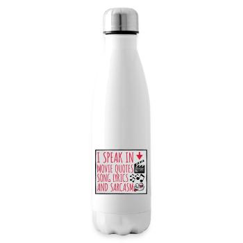 speak lyrics and sarcasm - Insulated Water Bottle - white - Right