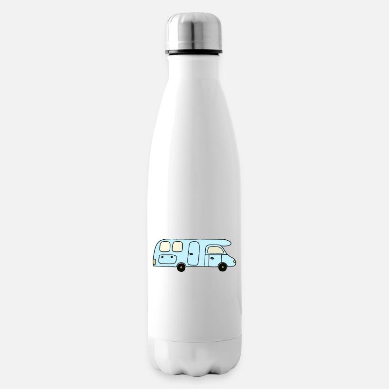 Camper hellblau - Isolierflasche - Weiß