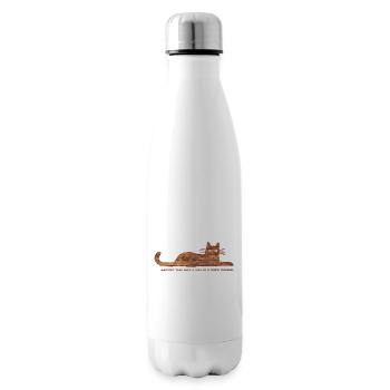 Anyone who has a cat is a good person - Insulated Water Bottle - white - Right