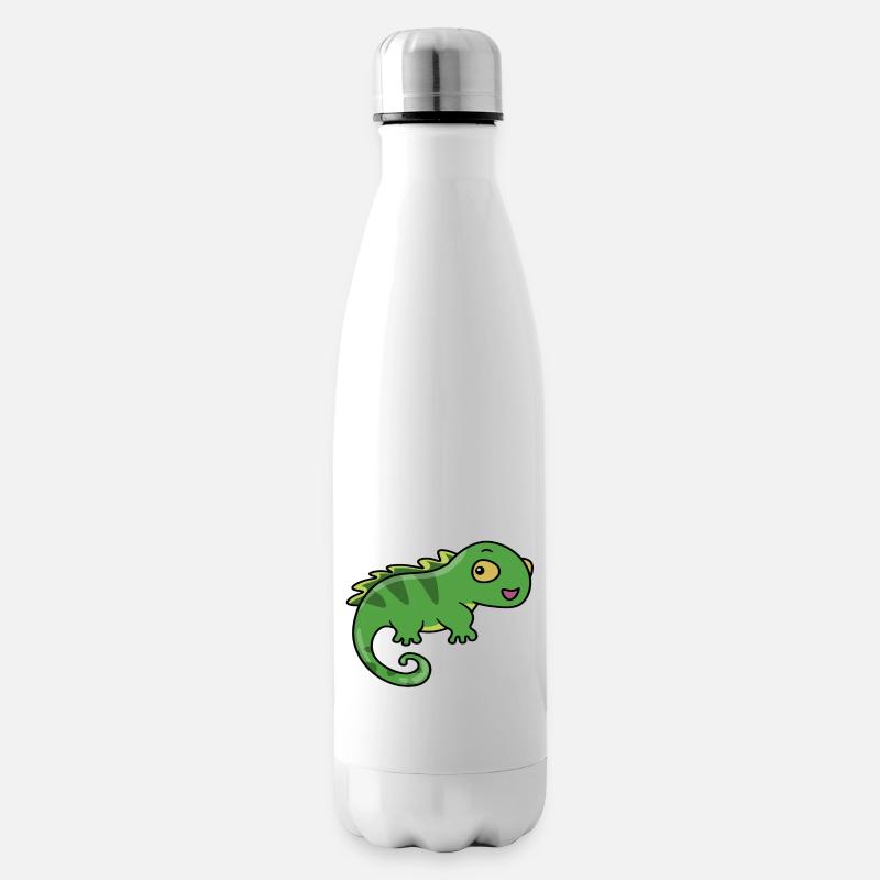 Grünes Kamelion - Isolierflasche - Weiß
