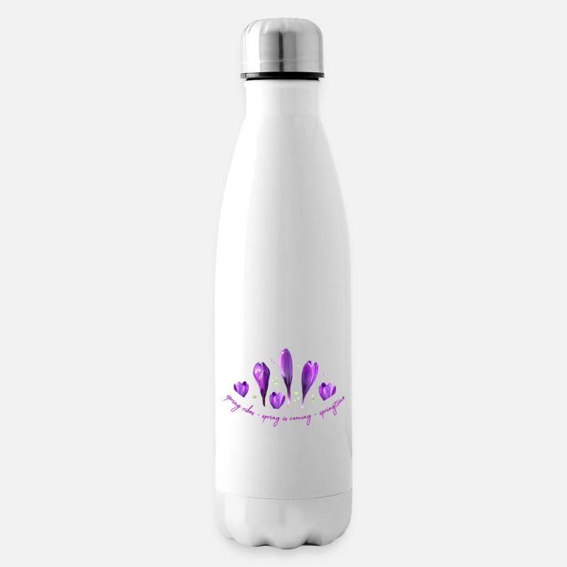 Krokusse Frühling - Isolierflasche - Weiß