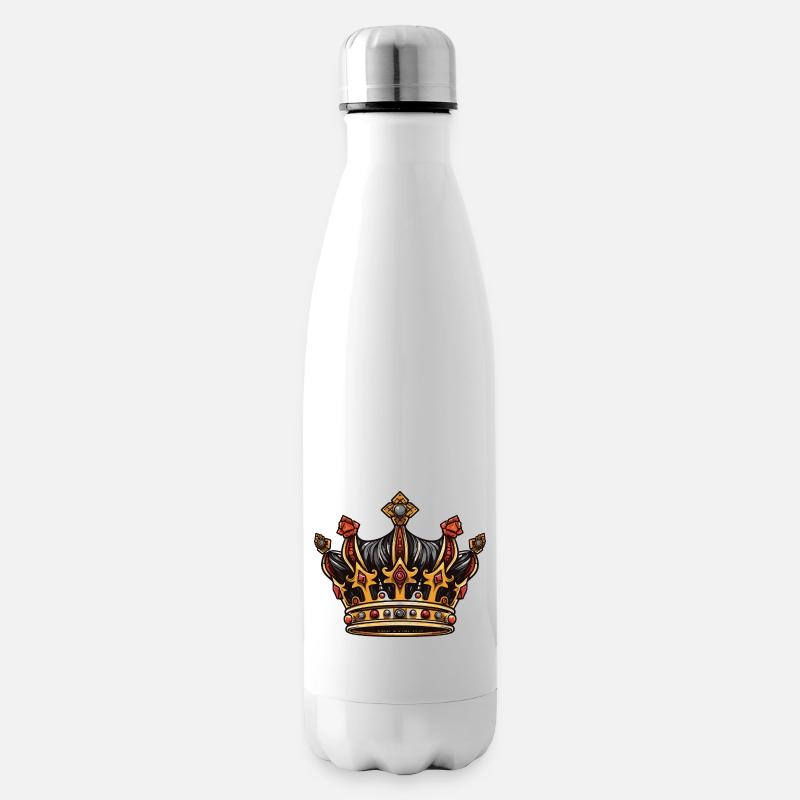 Krone Symbol - Isolierflasche - Weiß