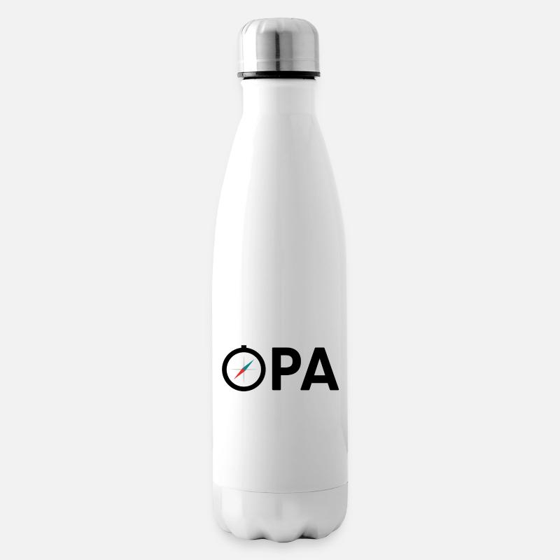 Opa Großvater Kompass Expedition Geschenkidee - Isolierflasche - Weiß