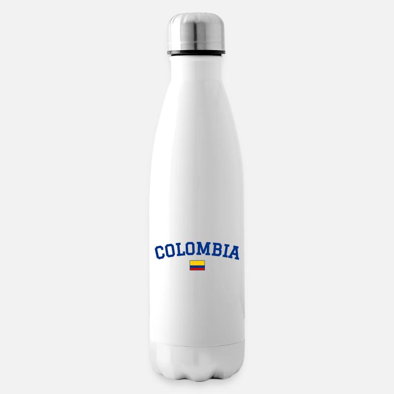 Drapeau de la Colombie Bleu - Bouteille isotherme - blanc