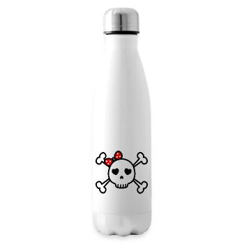 cute skull cute rockabilly skull - Insulated Water Bottle - white - Right